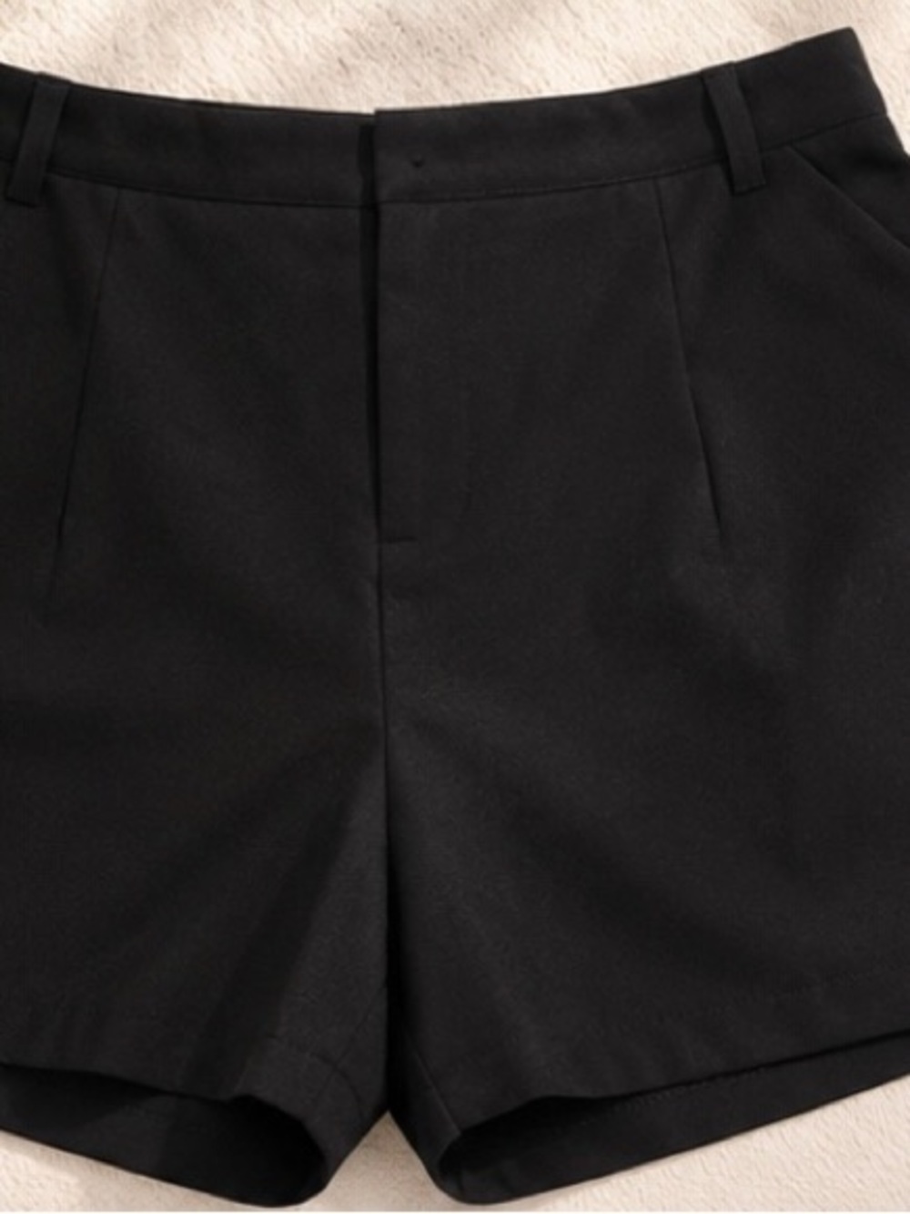 Tailored High-Rise Black Women's Bermuda Shorts